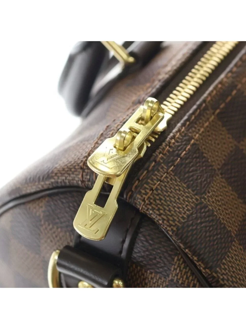 Louis Vuitton Damier Speedy Bandouliere 25 Leather 2-Way Shoulder Bag Brown